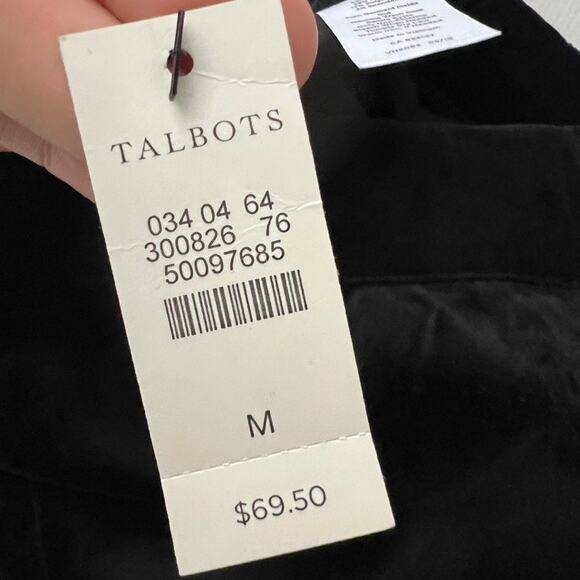 Talbots Black Velour Pull on Pants Stretch Leggings Women Size Medium NEW - Picture 9 of 10